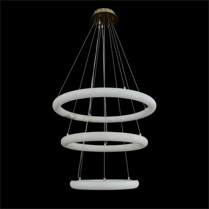 Luca Three-Tier Alabaster Pendant Chandelier - Richardrider