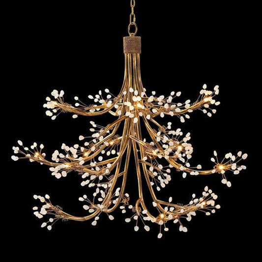 Branch Halogen Crystal Waterfalls Chandelier 50"W - Richardrider