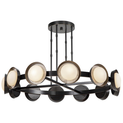PrismFlow Alabaster Metal Chandelier