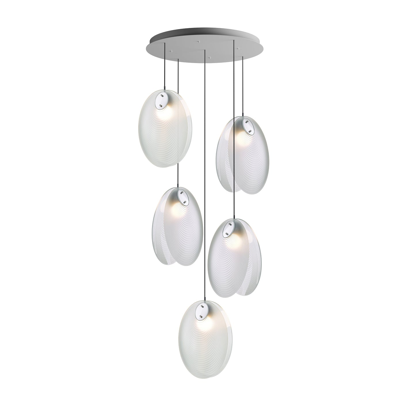 Noroulora LED Chandelier Lead-free Glass & Metal 38.2"D