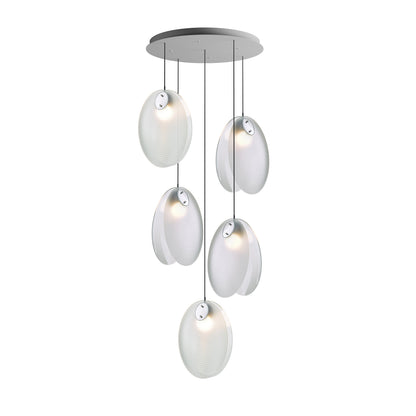 Noroulora LED Chandelier Lead-free Glass & Metal 38.2"D