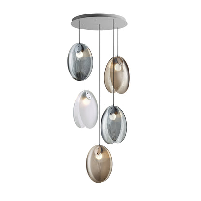 Noroulora LED Chandelier Lead-free Glass & Metal 38.2"D
