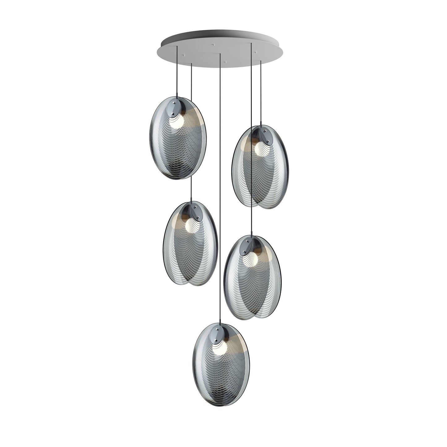 Noroulora LED Chandelier Lead-free Glass & Metal 38.2"D