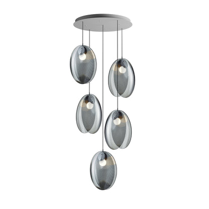 Noroulora LED Chandelier Lead-free Glass & Metal 38.2"D