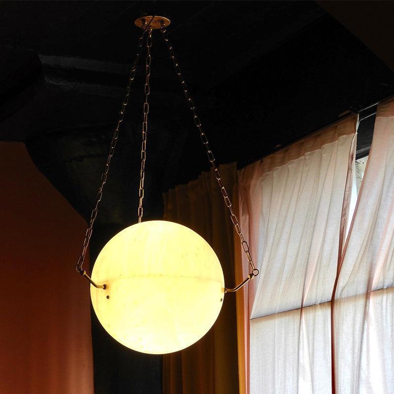 Aaron Alabaster Sphere Suspension Lamp, Pendant Kitchen Island Lamp - Richardrider