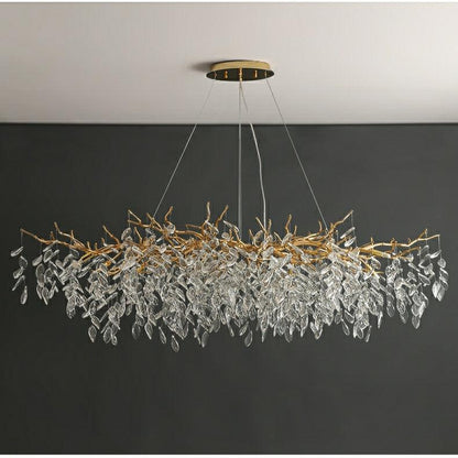 Albero Modern French-Style Branch Crystal Chandelier with Crystal Leaf - Richardrider