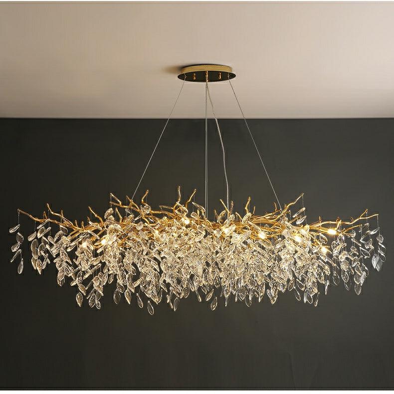 Albero Modern French-Style Branch Crystal Chandelier with Crystal Leaf - Richardrider