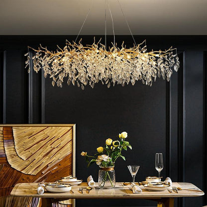 Albero Modern French-Style Branch Crystal Chandelier with Crystal Leaf - Richardrider