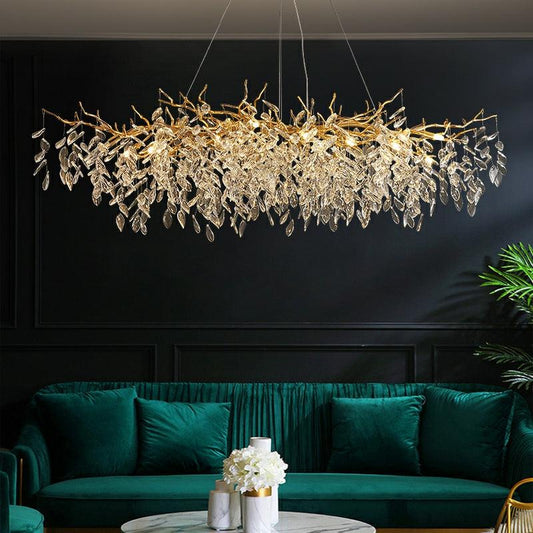 Albero Modern French-Style Branch Crystal Chandelier with Crystal Leaf - Richardrider