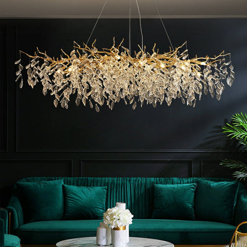 French Branch Elegant Crystal Leaves Chandelier - Richardrider