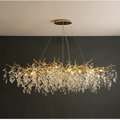French Branch Elegant Crystal Leaves Chandelier - Richardrider