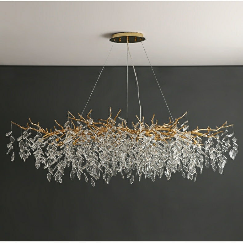 French Branch Elegant Crystal Leaves Chandelier - Richardrider