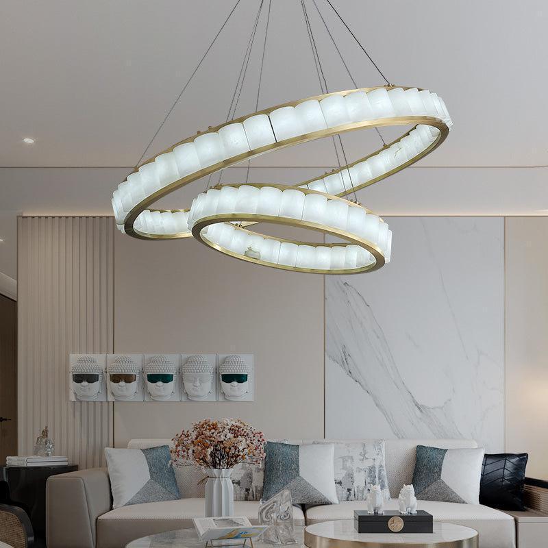 Avalon Alabaster Anne Circle Round Chandeliers - Richardrider