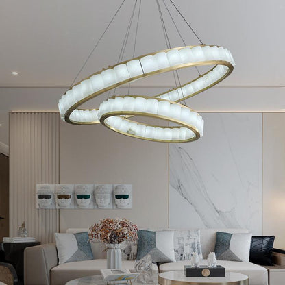 Avalon Alabaster Anne Circle Round Chandeliers - Richardrider