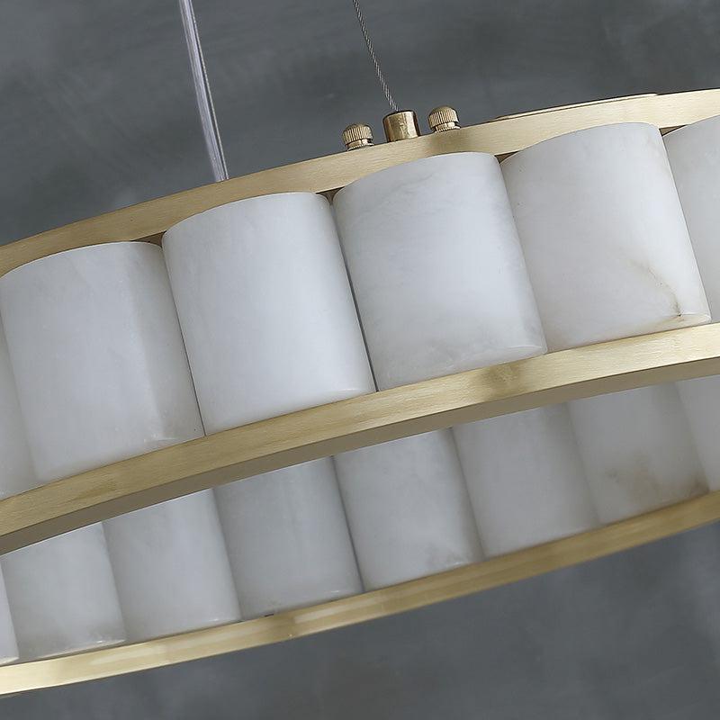 Avalon Alabaster Anne Circle Round Chandeliers - Richardrider