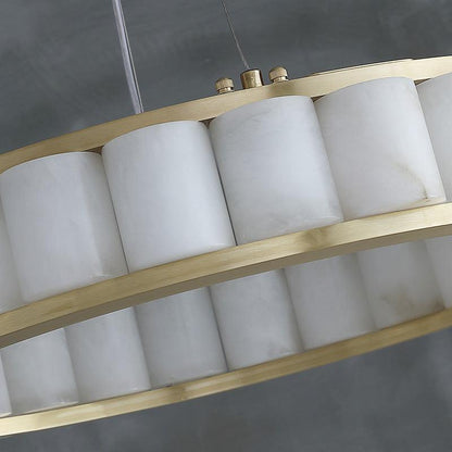 Avalon Alabaster Anne Circle Round Chandeliers - Richardrider