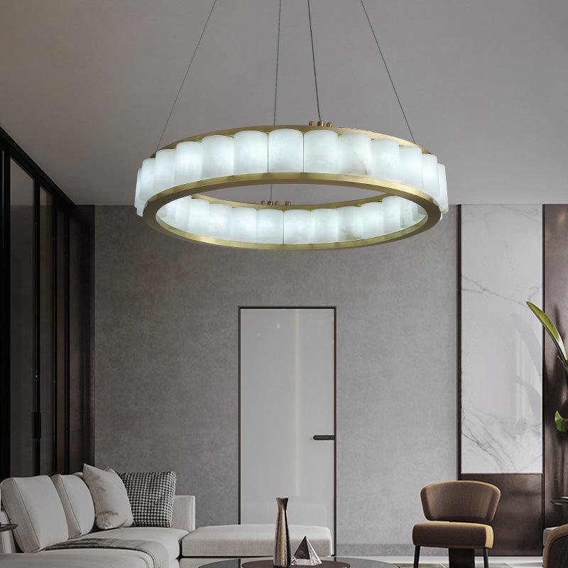 Avalon Alabaster Anne Circle Round Chandeliers - Richardrider