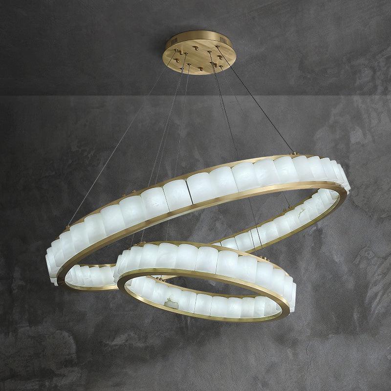Avalon Alabaster Anne Circle Round Chandeliers - Richardrider