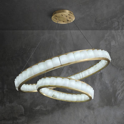 Avalon Alabaster Anne Circle Round Chandeliers - Richardrider