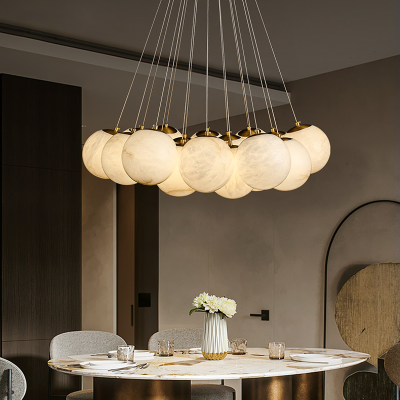 Alabaster Anne Globe Art Pendant Light - Richardrider