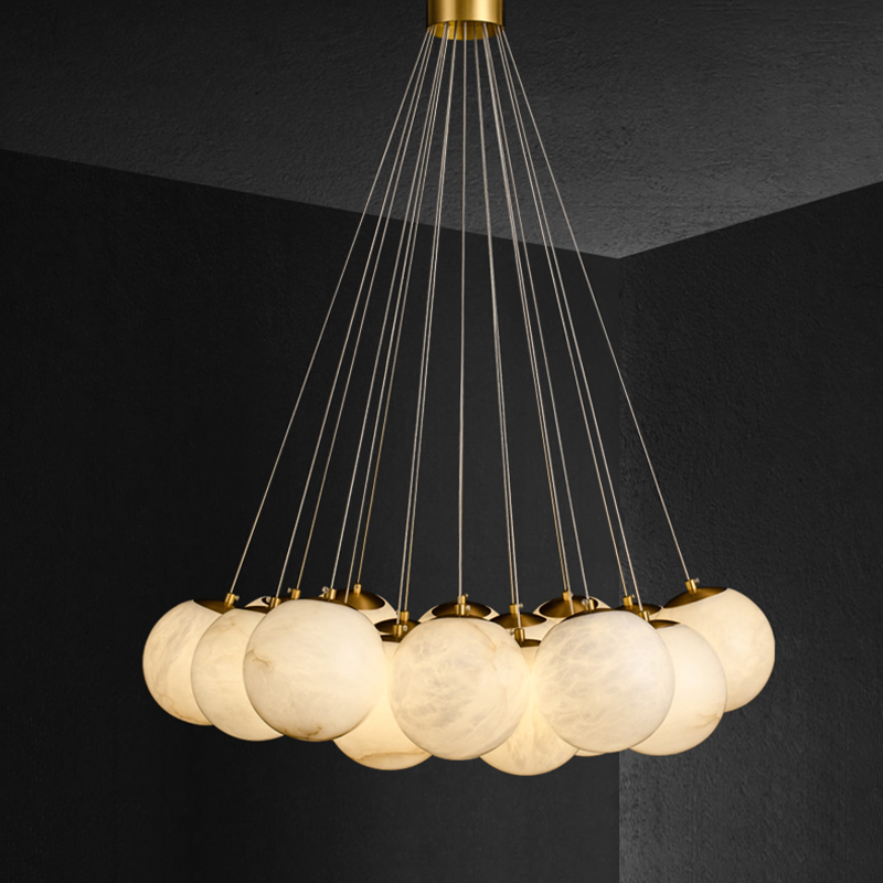 Alabaster Anne Globe Art Pendant Light - Richardrider