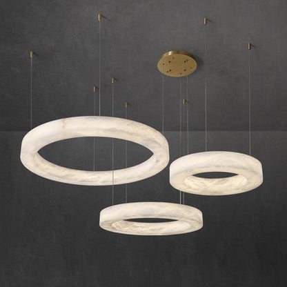 Glacera Alabaster Round Chandelier 19'' 27'' 36'' 60''D
