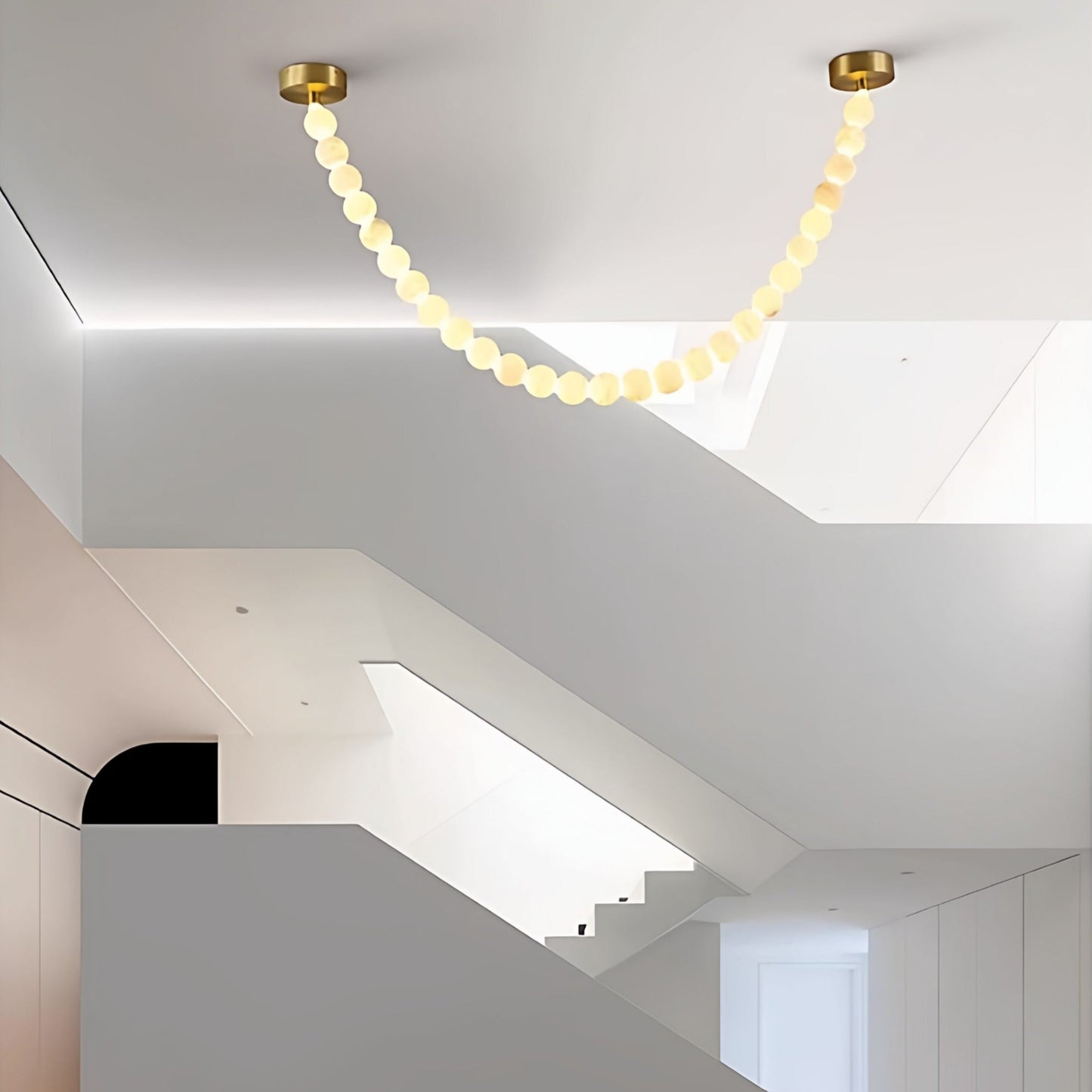 Alabaster Pearl Necklace Chandelier