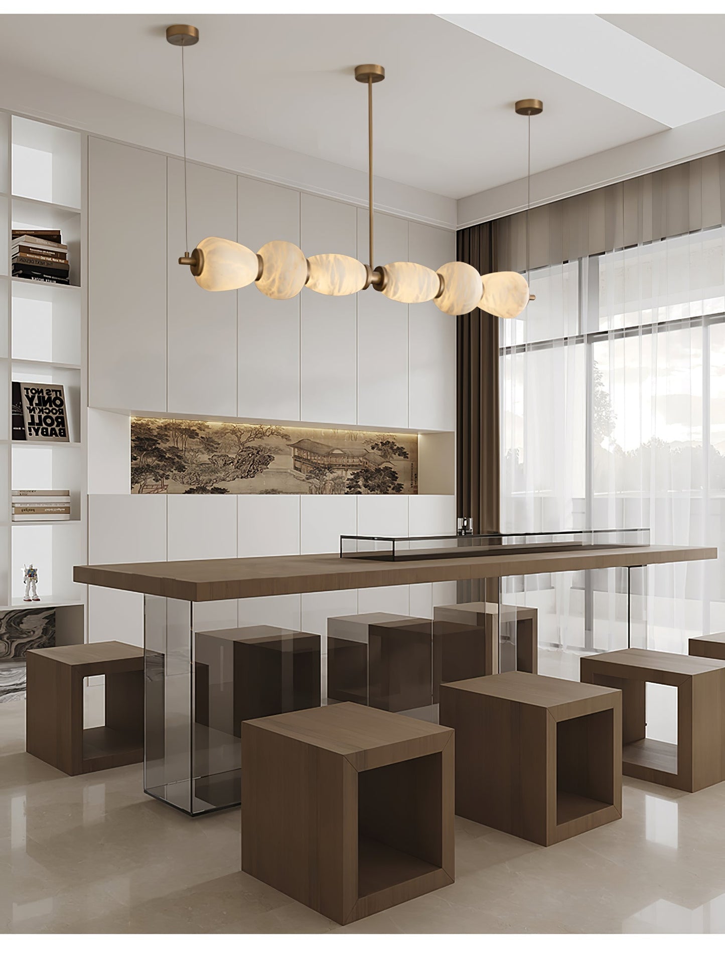 Alabaster Pebble Linear Chandelier - Richardrider