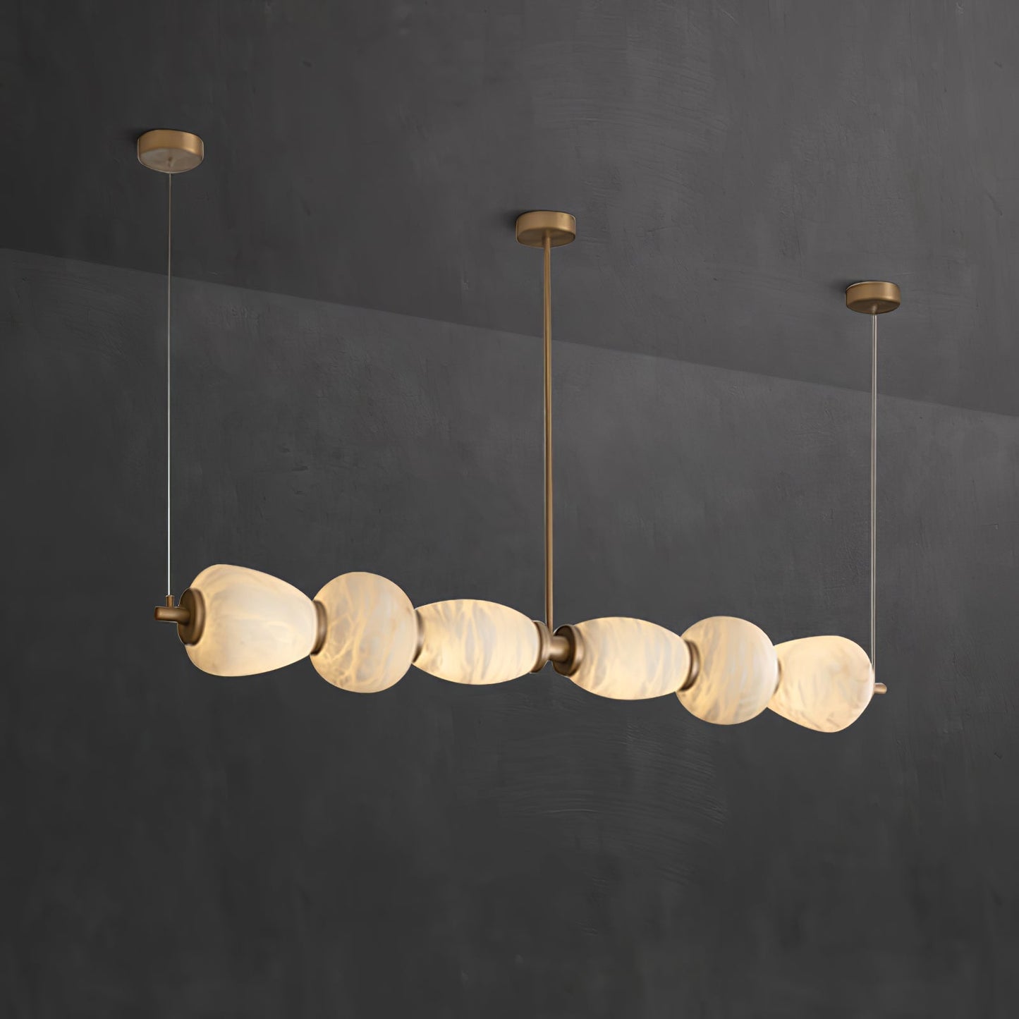 Alabaster Pebble Linear Chandelier - Richardrider