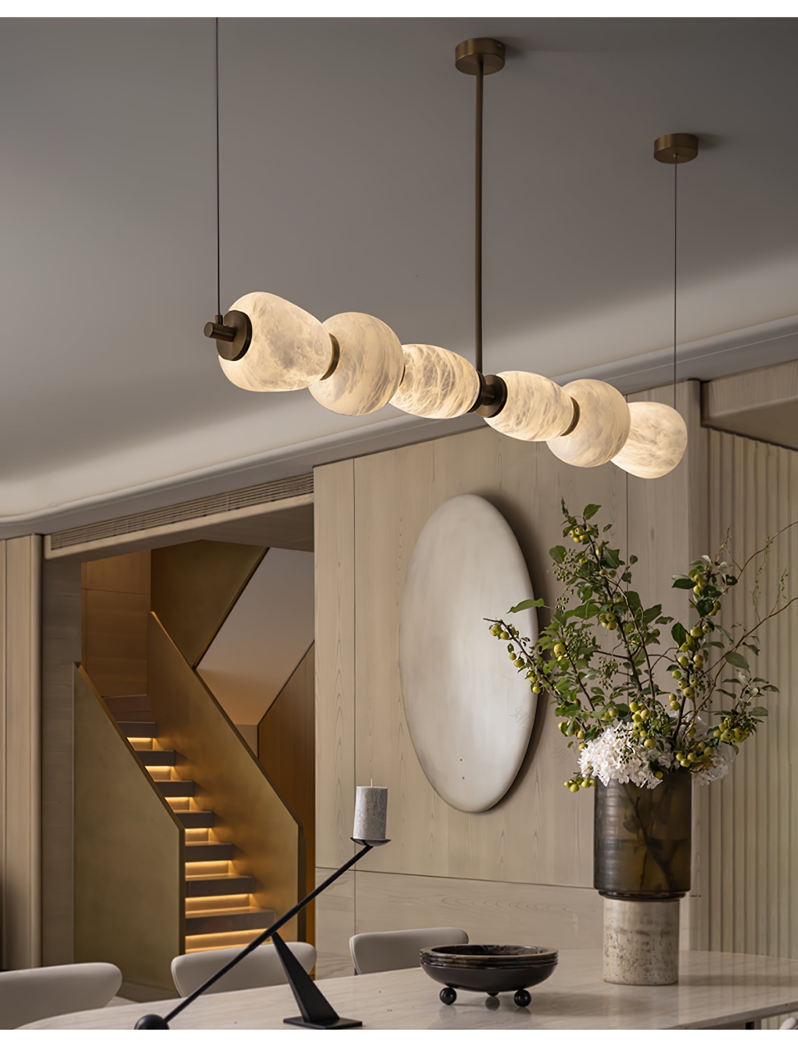 Alabaster Pebble Linear Chandelier - Richardrider