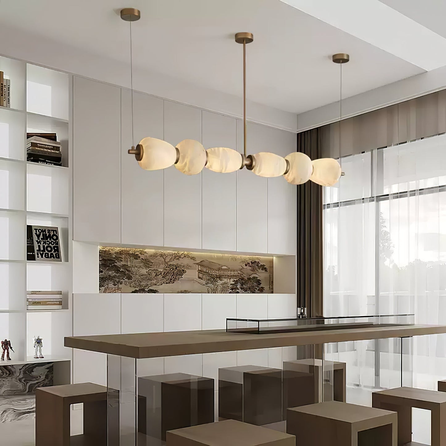 Alabaster Pebble Linear Chandelier - Richardrider