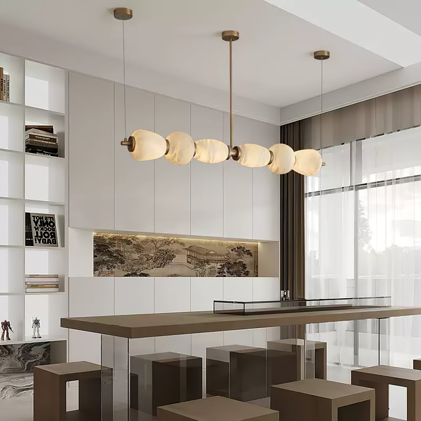 Alabaster Pebble Linear Chandelier - Richardrider