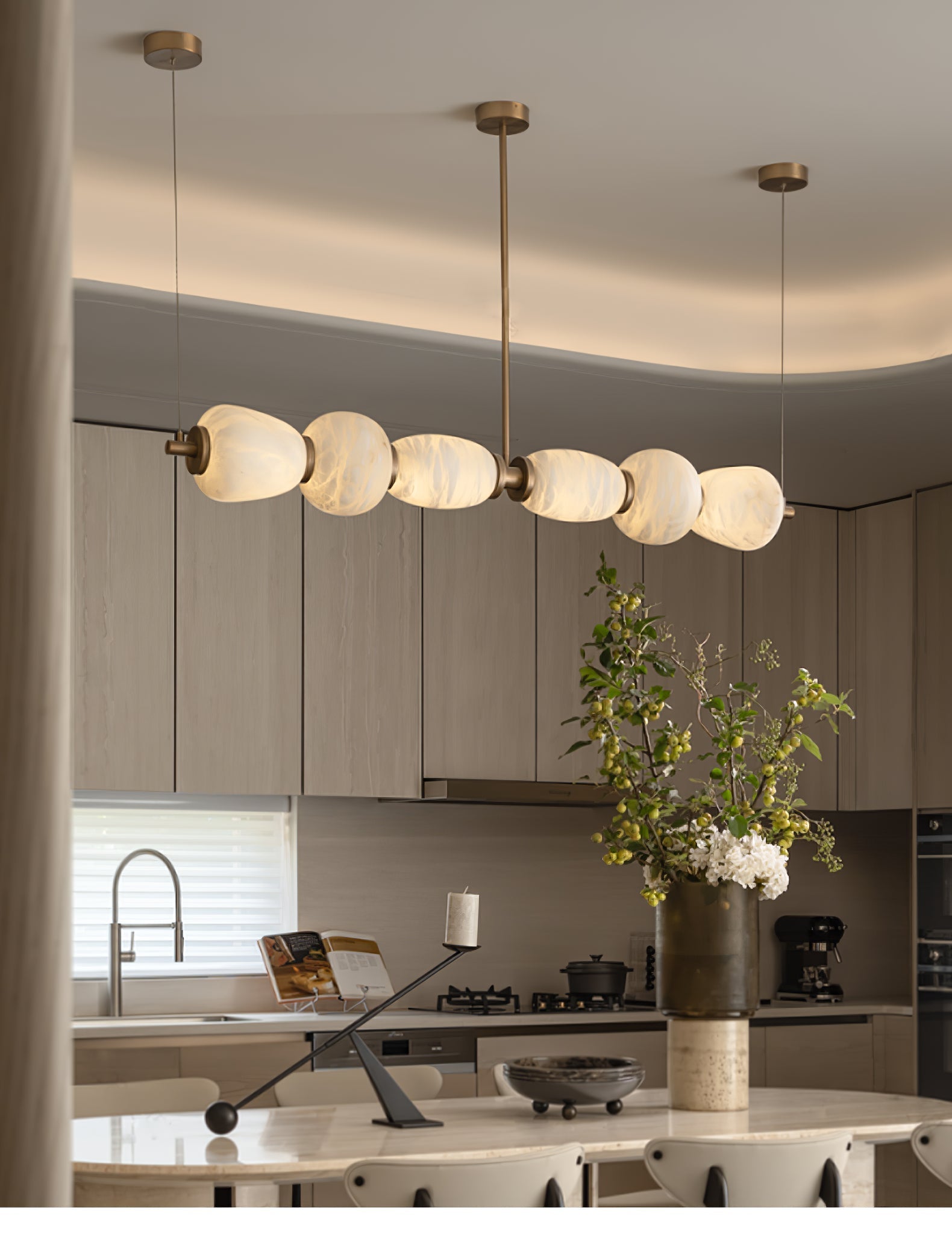 Alabaster Pebble Linear Chandelier - Richardrider