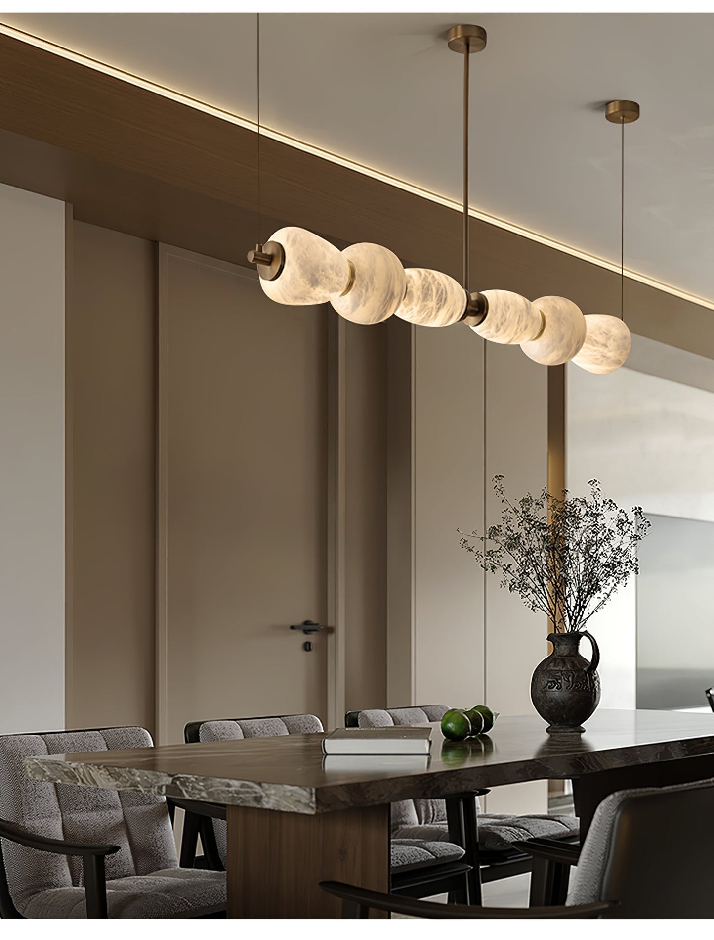 Alabaster Pebble Linear Chandelier - Richardrider