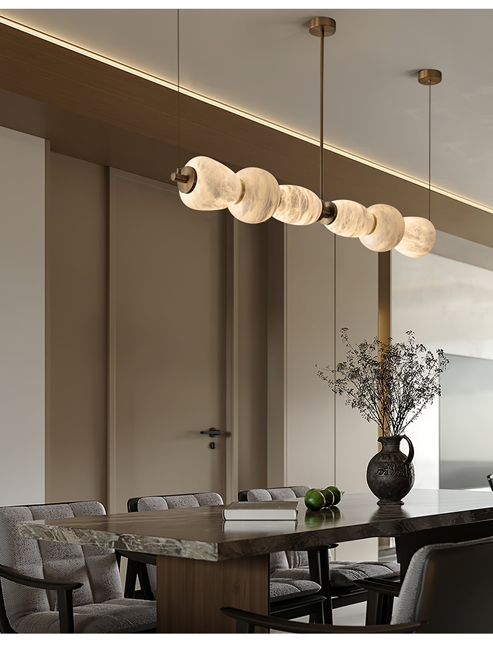 Alabaster Pebble Linear Chandelier - Richardrider