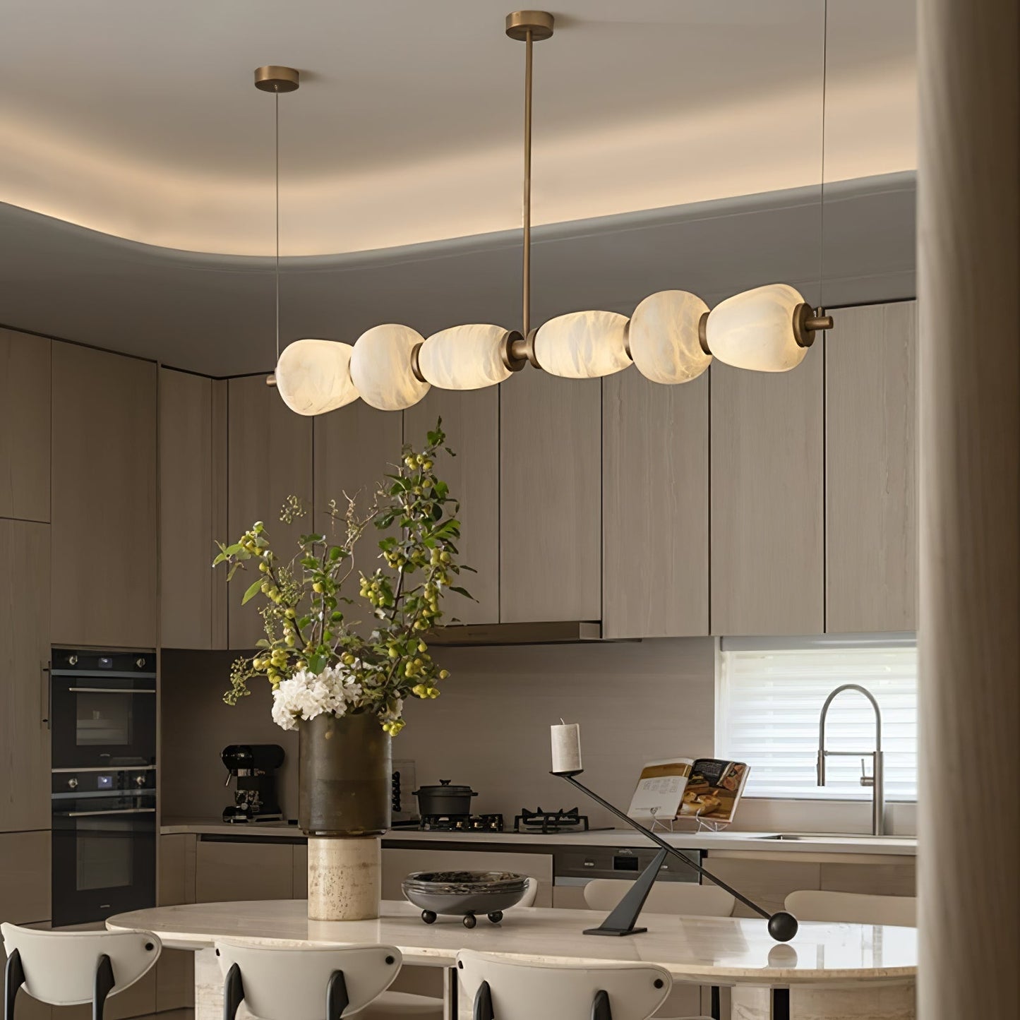 Alabaster Pebble Linear Chandelier - Richardrider