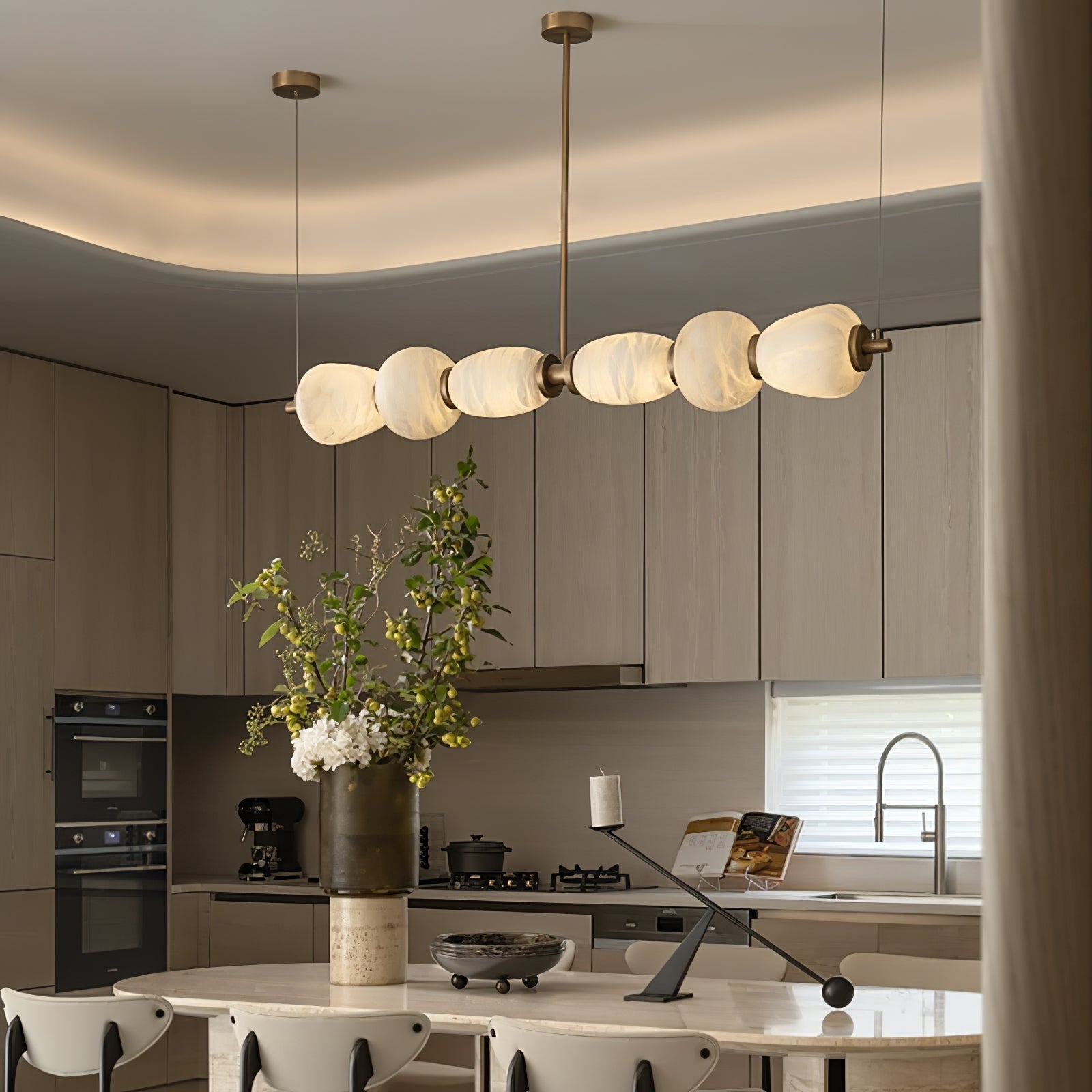 Alabaster Pebble Linear Chandelier - Richardrider