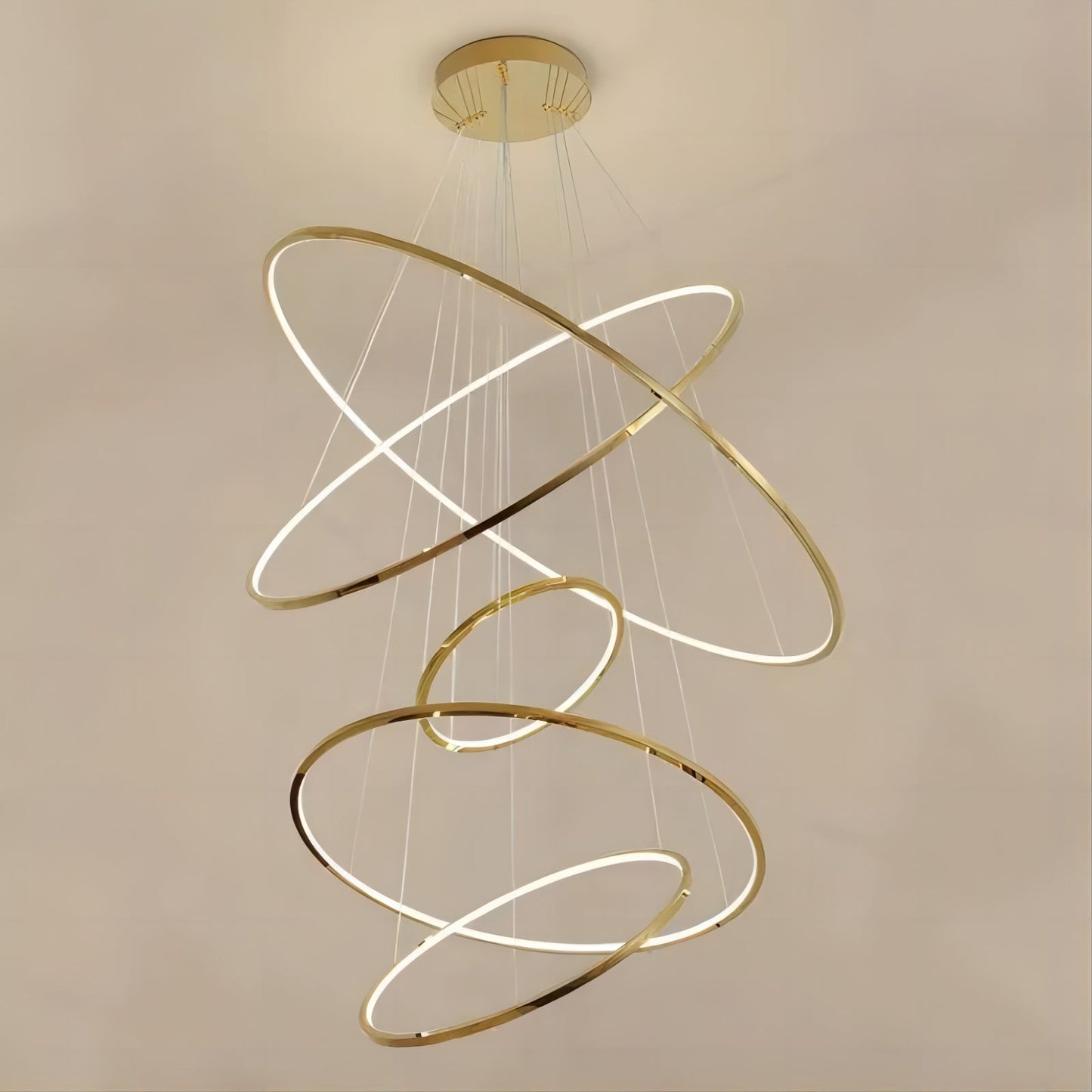 Amina Quartz Golden Rings Chandelier - Richardrider