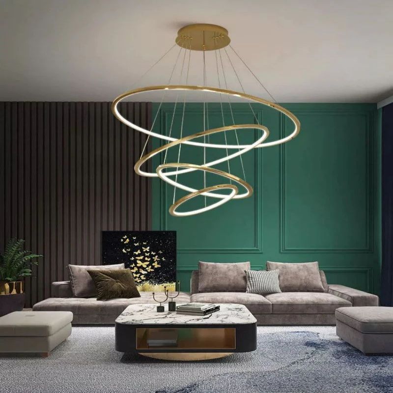 Amina Quartz Golden Rings Chandelier - Richardrider