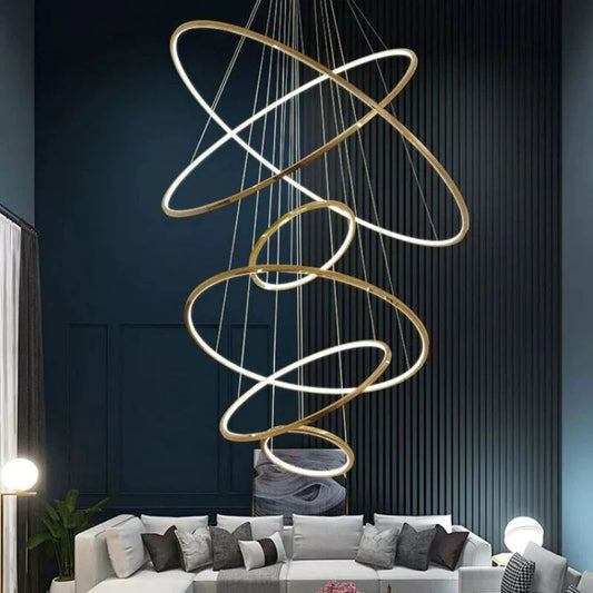 Amina Quartz Golden Rings Chandelier - Richardrider