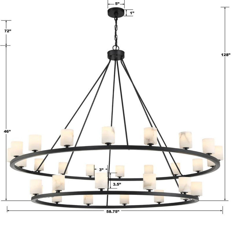 Agron 30 Light Alabaster Chandelier - Richardrider