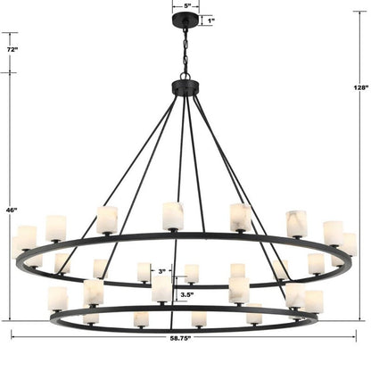 Agron 30 Light Alabaster Chandelier - Richardrider