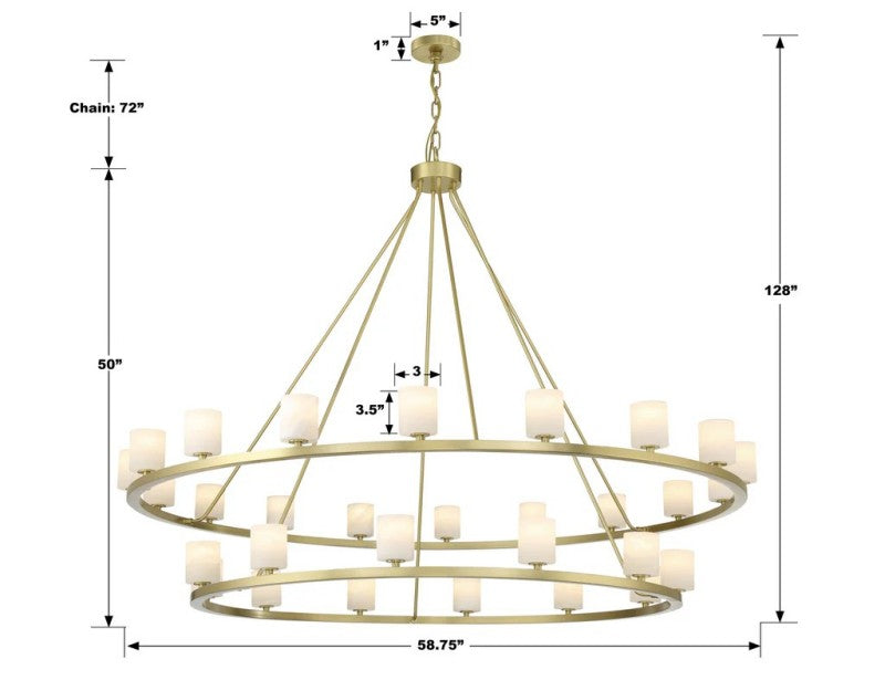 Agron 30 Light Alabaster Chandelier - Richardrider