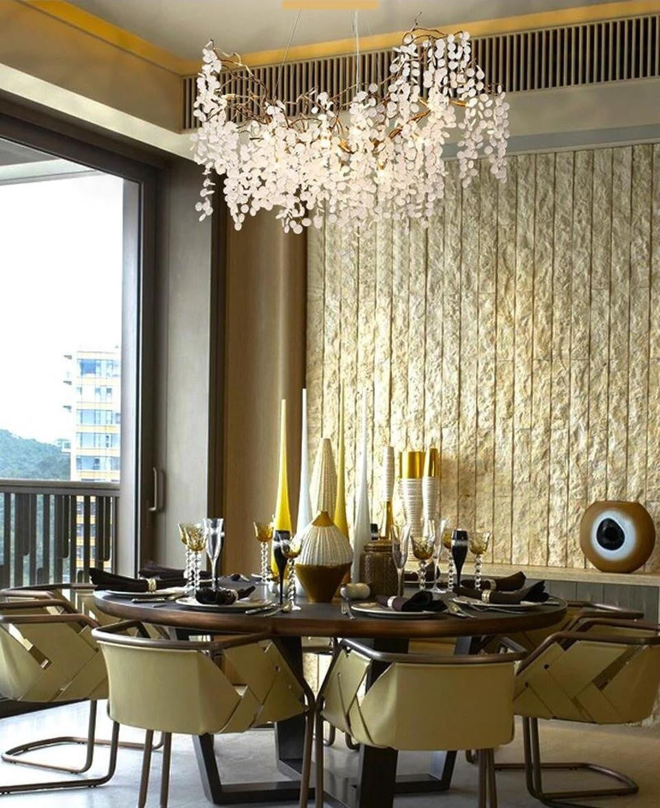 Arianna: Blossom Chandelier - White Flower Chandelier - White And Gold Light Fixture