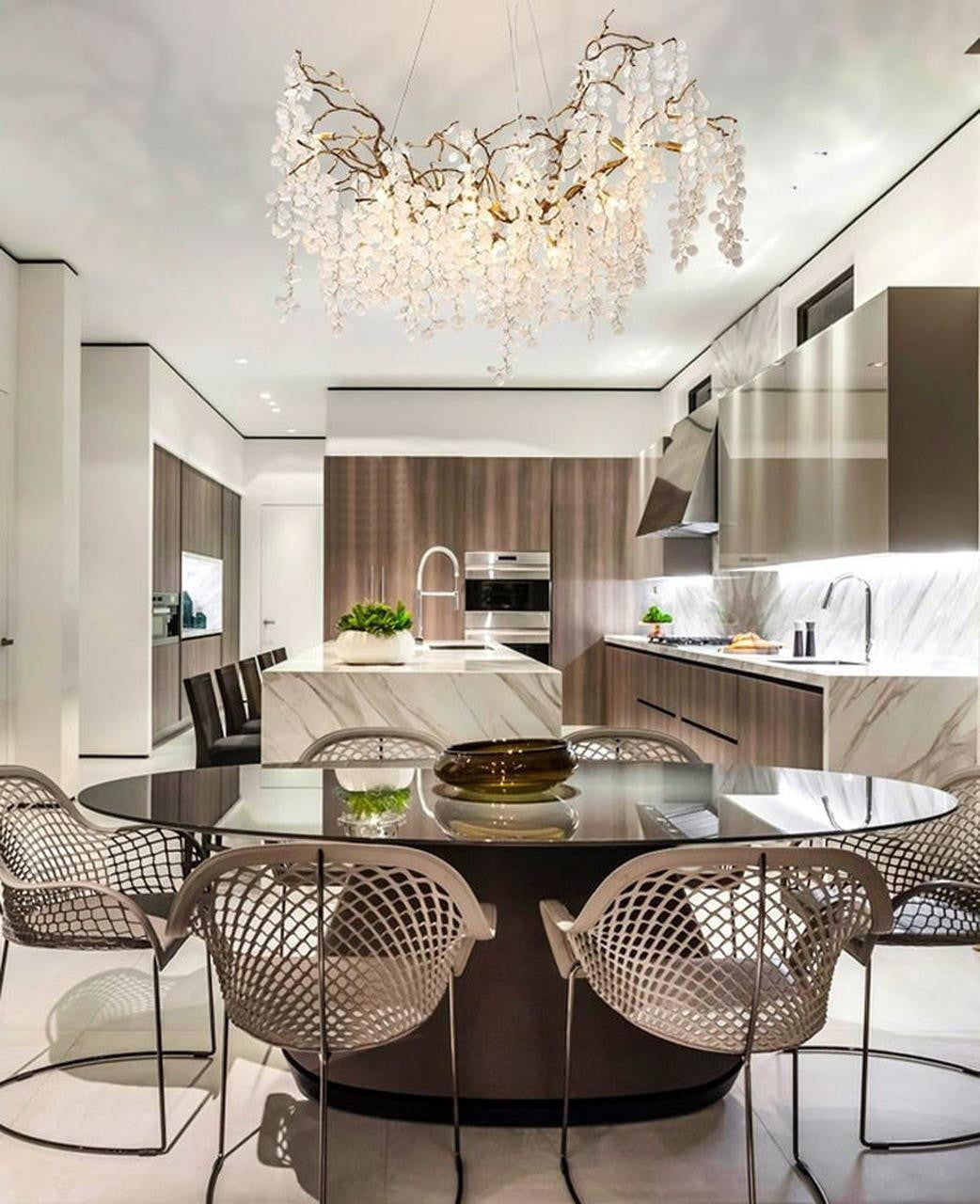 Arianna: Blossom Chandelier - White Flower Chandelier - White And Gold Light Fixture