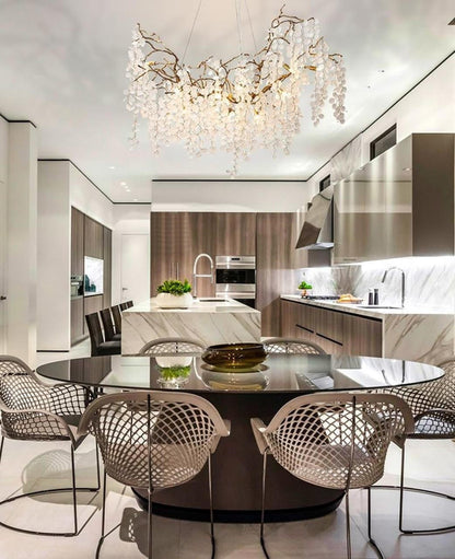 Arianna: Blossom Chandelier - White Flower Chandelier - White And Gold Light Fixture