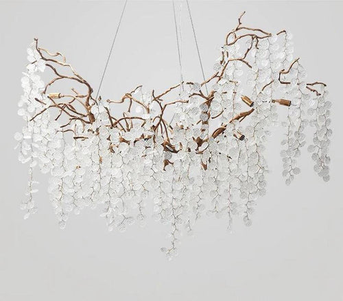 Arianna: Blossom Chandelier - White Flower Chandelier - White And Gold Light Fixture
