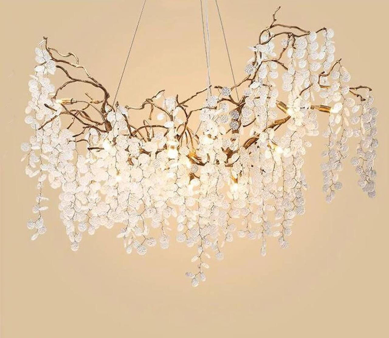 Arianna: Blossom Chandelier - White Flower Chandelier - White And Gold Light Fixture