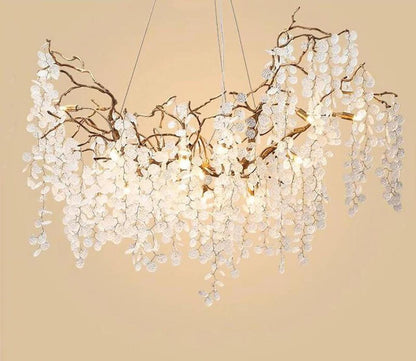 Arianna: Blossom Chandelier - White Flower Chandelier - White And Gold Light Fixture