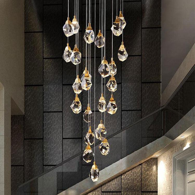 Masonry Faceted Crystal Prisms Chandeliers for Staircase Loft - Richardrider